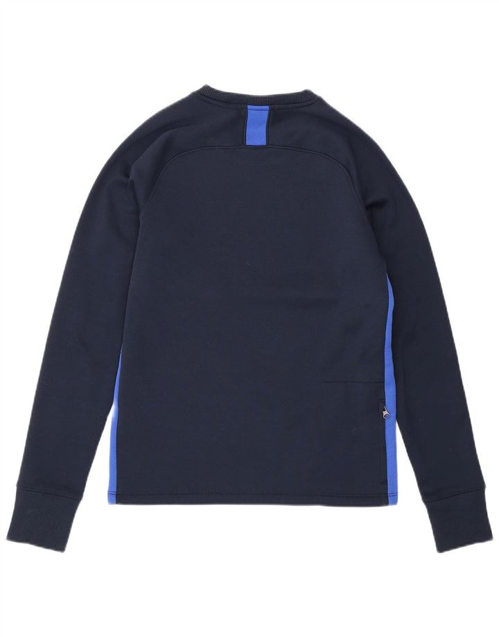 NIKE Boys Sweatshirt Jumper 12-13 Years Large Navy Blue Colourblock