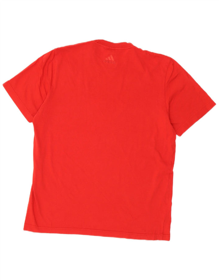 ADIDAS grafisk t-shirt til mænd, medium rød bomuld