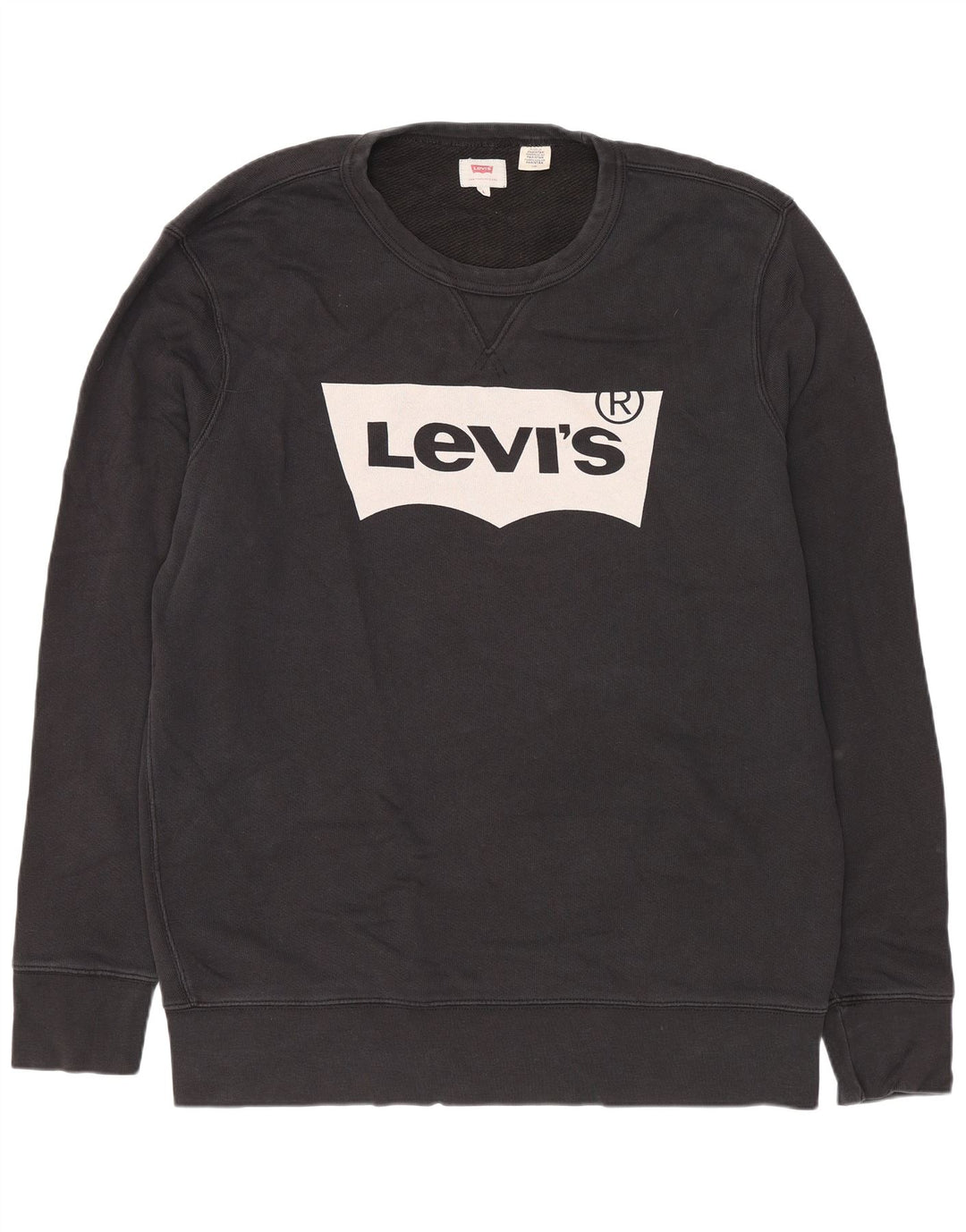 Levi's Herre grafisk Regular Fit Sweatshirt Jumper Stor sort bomuld
