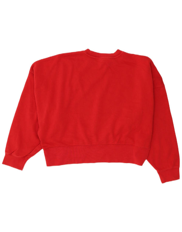 Adidas Womens Arsenal Crop Oversized Sweatshirt Jumper UK 12/14 Medium Red