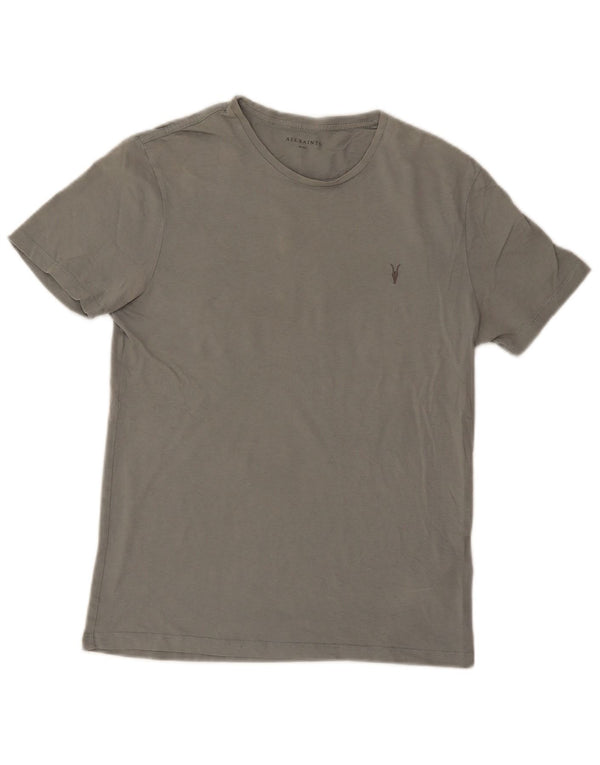 All Saints Mens T-Shirt Top Small Grey Cotton