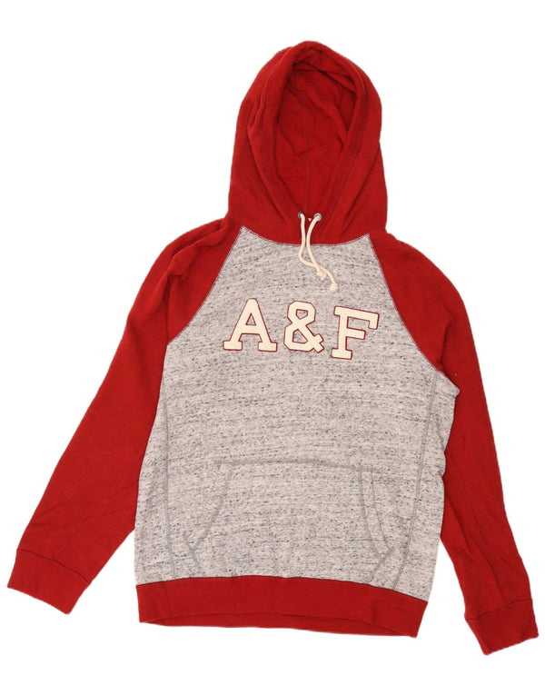 Abercrombie & Fitch Herre hættetrøje Jumper UK 14 Medium Burgundy Colourblock