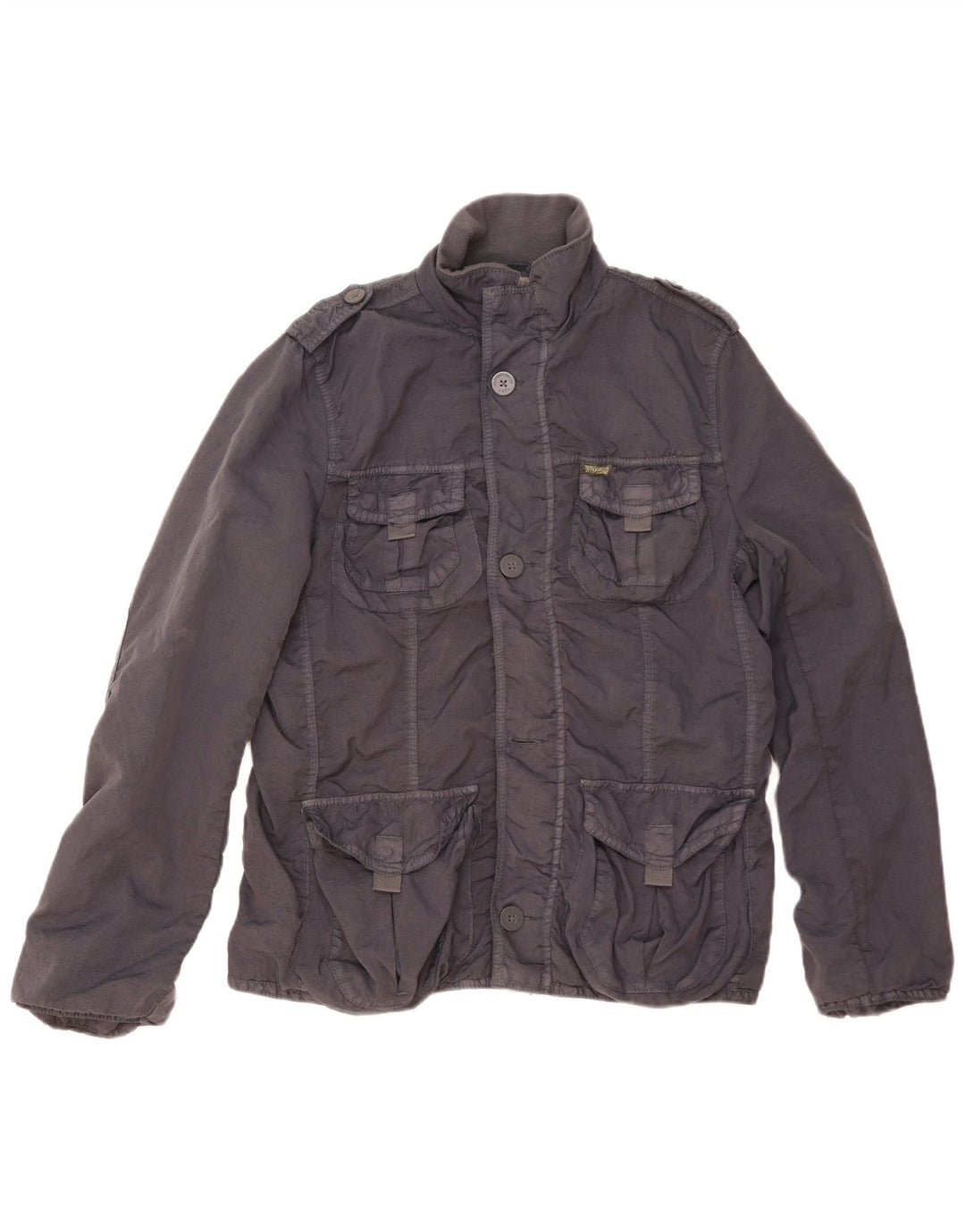 TOMMY HILFIGER Herre Military Jacket UK 38 Medium Navy Blue Nylon