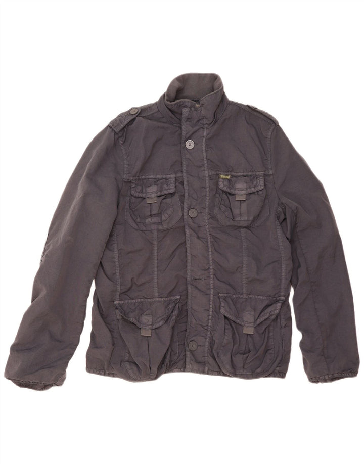 TOMMY HILFIGER Herre Military Jacket UK 38 Medium Navy Blue Nylon