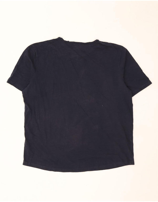 Jack & Jones Herre T-Shirt Top 2XL Navy Blue Cotton