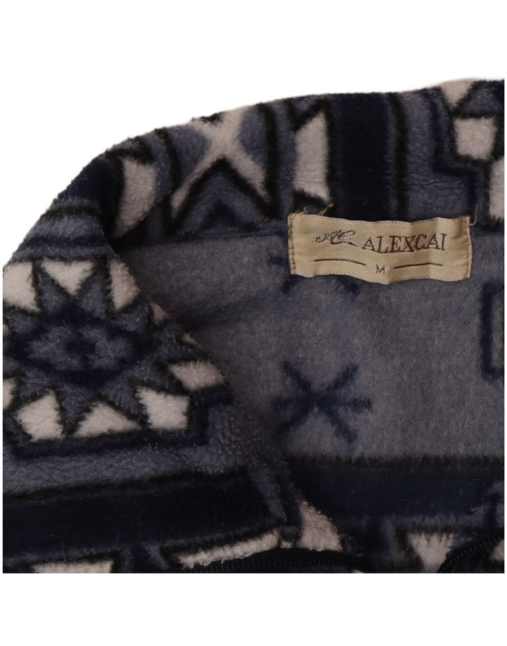 Vintage fleecejakke til mænd UK 38 Medium Blue Fair Isle