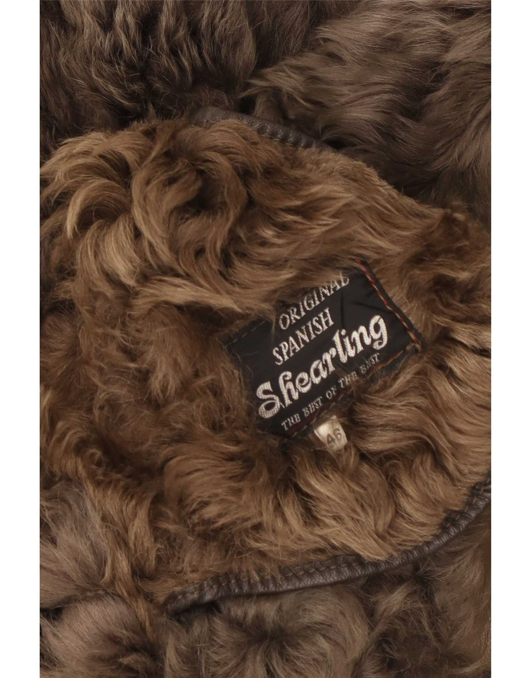 Vintage Shearling-jakke til kvinder EU 46 XL Brun