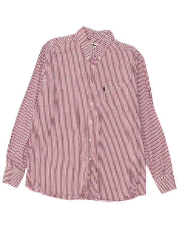 Barbour herre skræddersyet pasform skjorte 2XL pink stribet