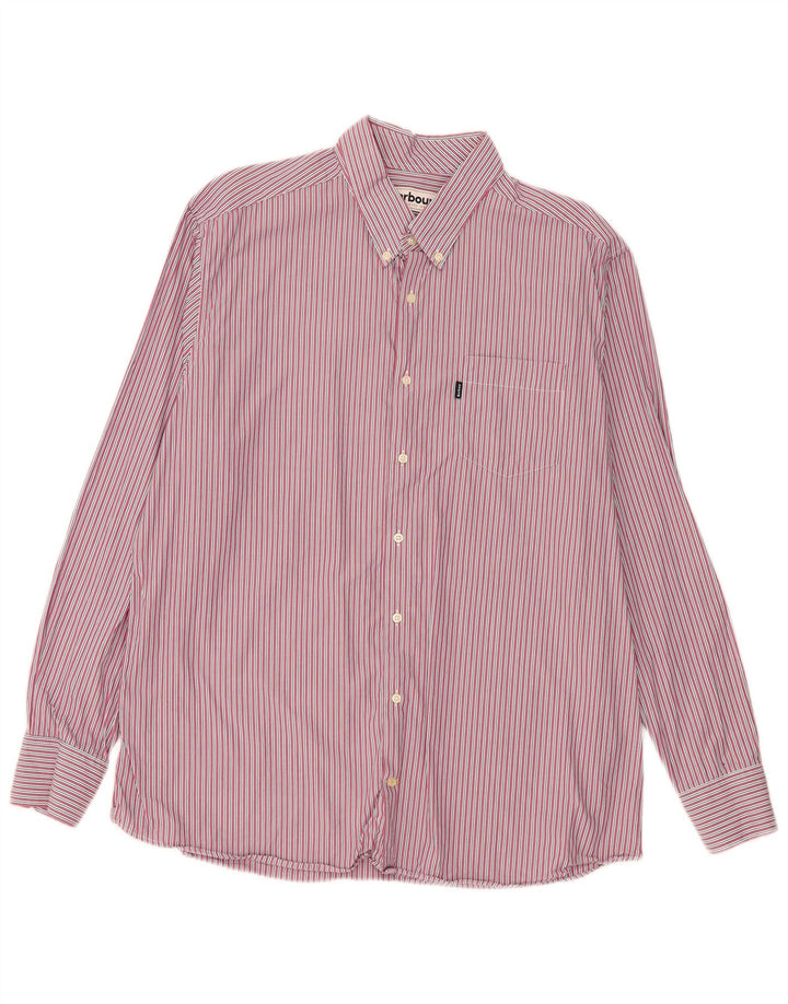 Barbour herre skræddersyet pasform skjorte 2XL pink stribet