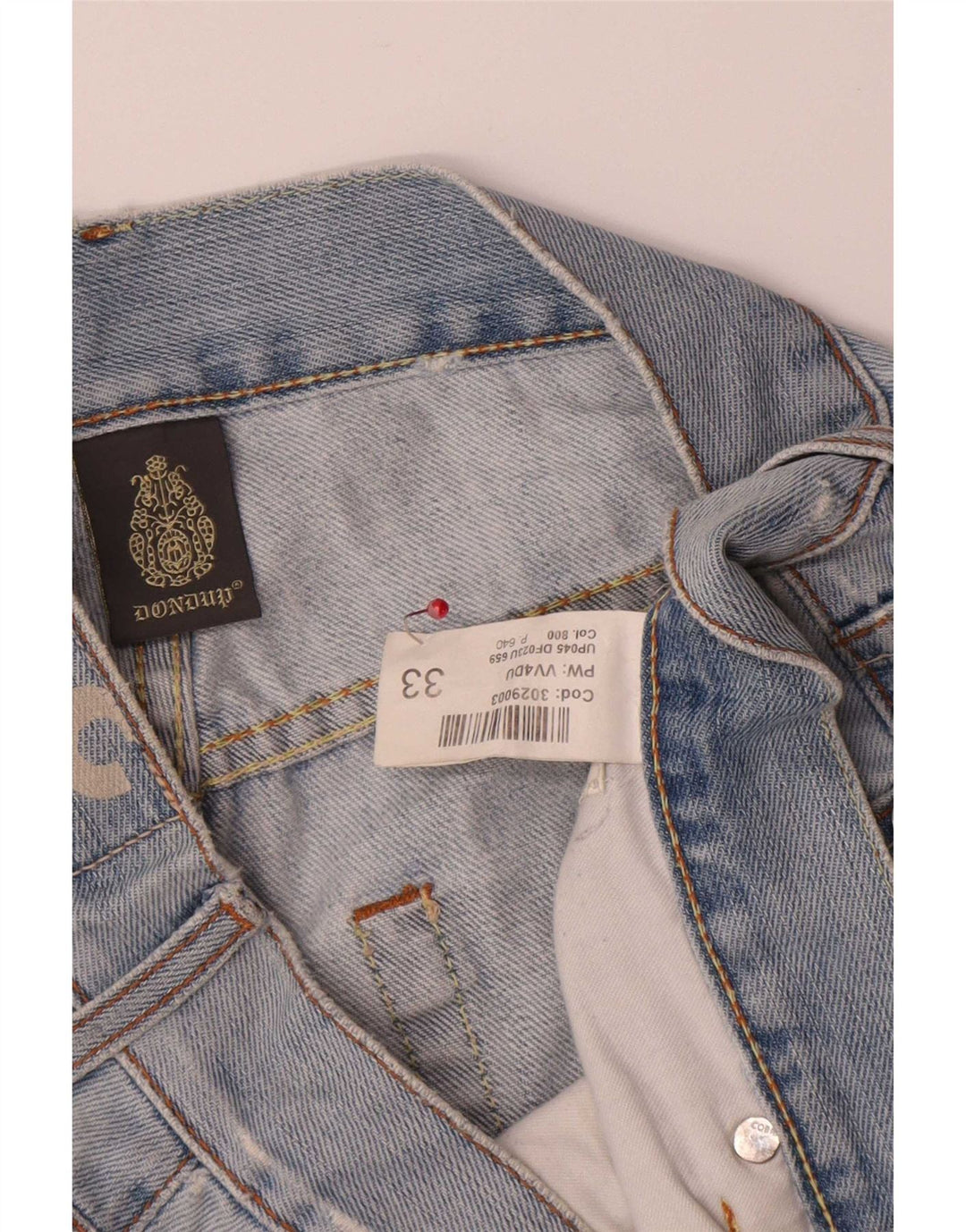Dondup Herre Distressed Denim Shorts W33 Medium Blue Cotton