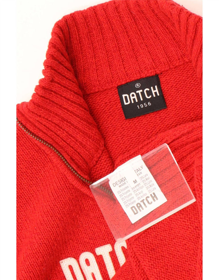 Datch Kvinders grafisk cardigantrøje UK 14 Medium Rød Polyester