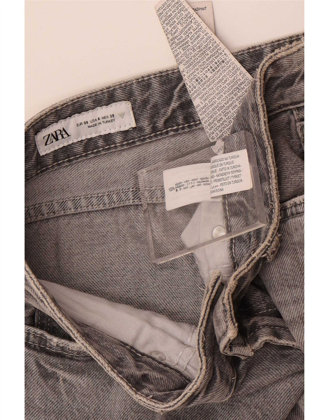 Zara Dame Straight Jeans EU 38 Small W28 L34 Grå Bomuld