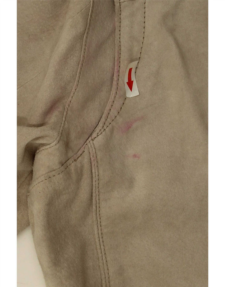 Heine Herre Ruskind Bomber Jacket UK 44 2XL Beige Læder