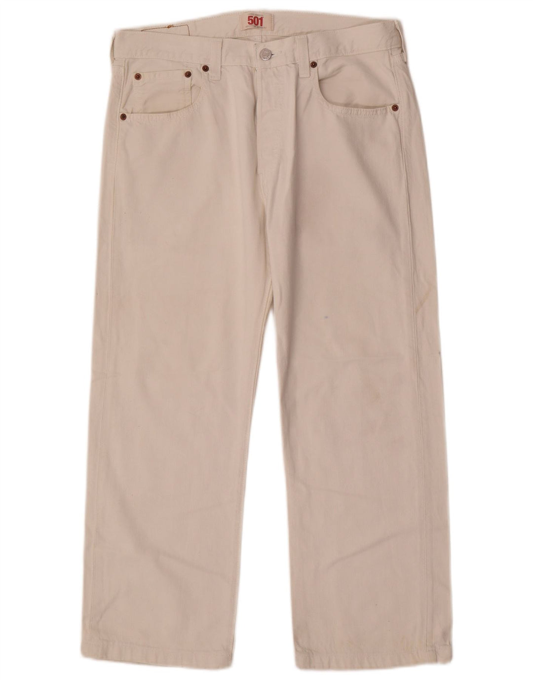 Levi's Herre 501 lige jeans W32 L26 hvid bomuld