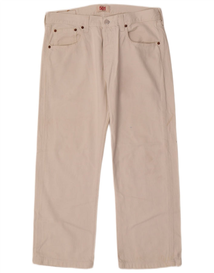 Levi's Herre 501 lige jeans W32 L26 hvid bomuld