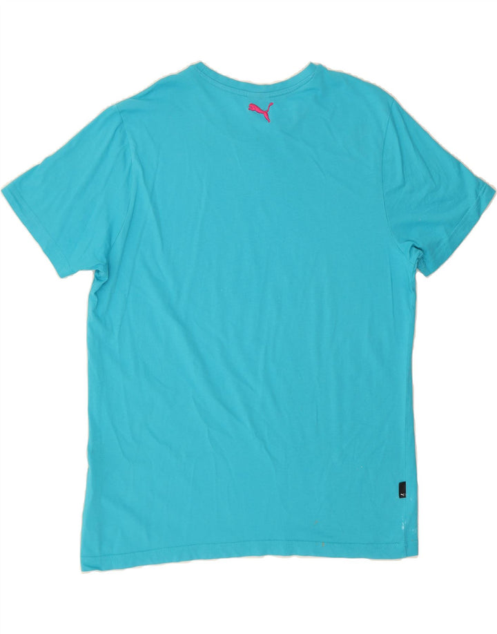 PUMA Mens Graphic T-Shirt Top Large Blue Vintage Puma and Second-Hand Puma from Messina Hembry 