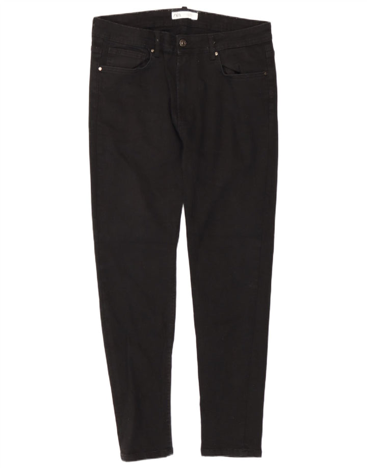 Zara Herre Slim Jeans W34 L27 Sort Bomuld