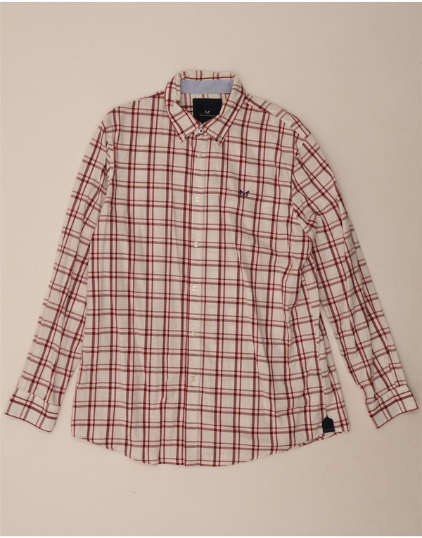 Crew Clothing Herre Classic Fit skjorte XL Hvid ternet bomuld