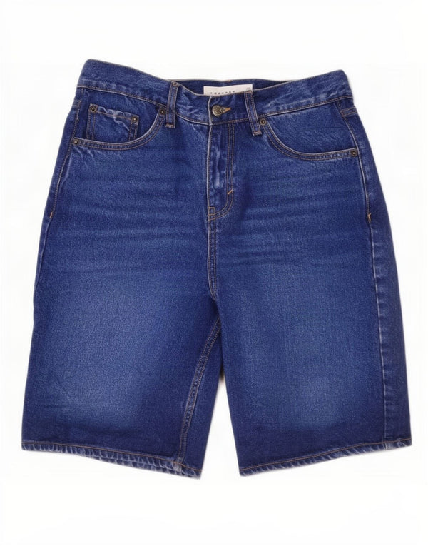 Topshop Dame Denim Shorts UK 10 Small W27 Blue Cotton