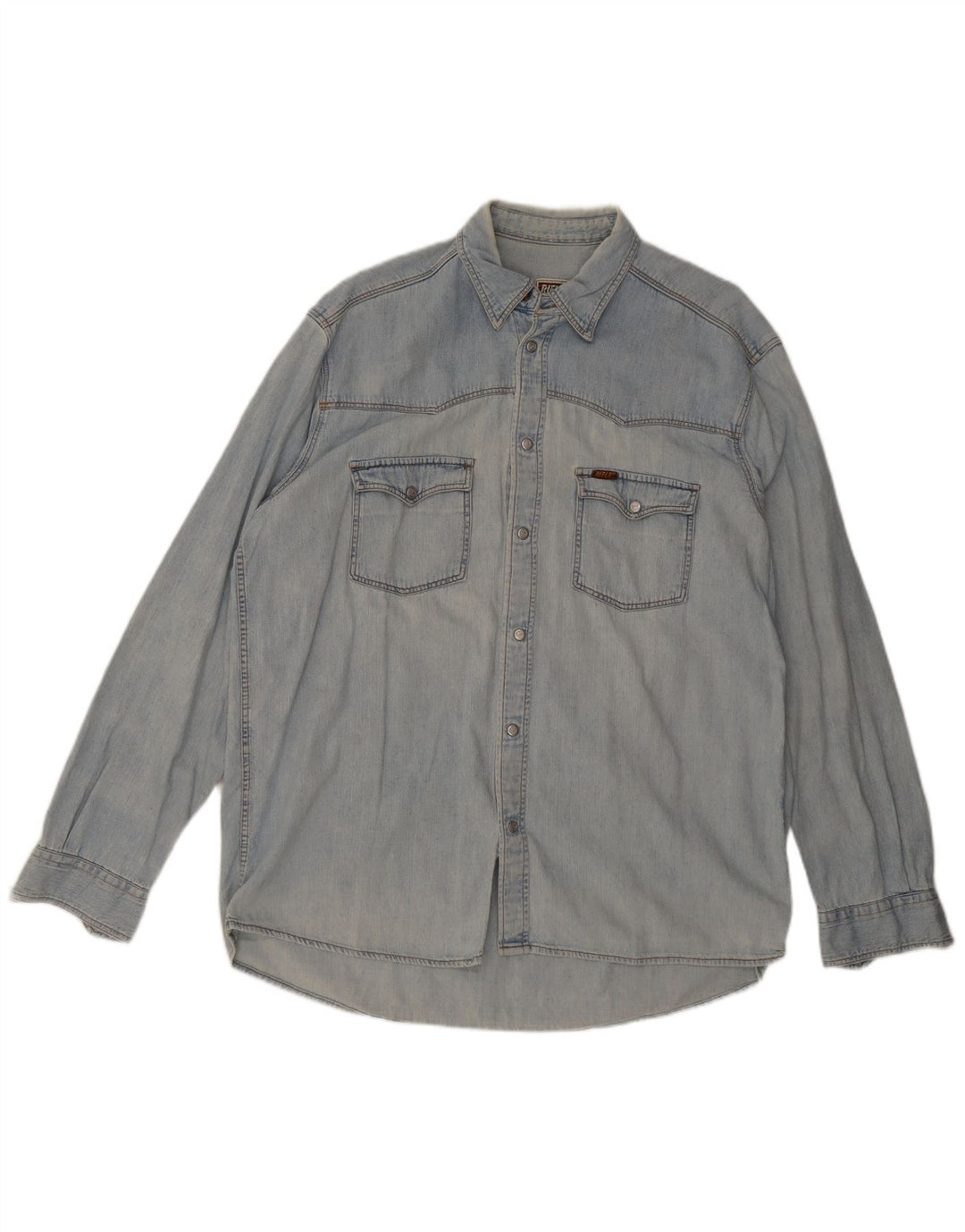 Rifle Herre Denim Shirt XL Blå Bomuld