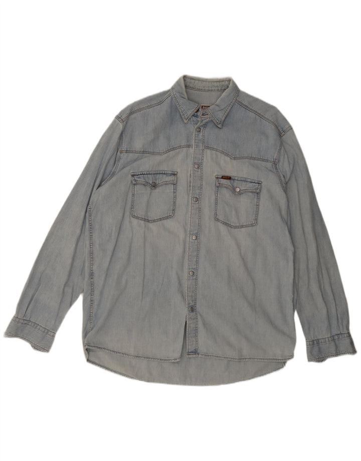 Rifle Herre Denim Shirt XL Blå Bomuld