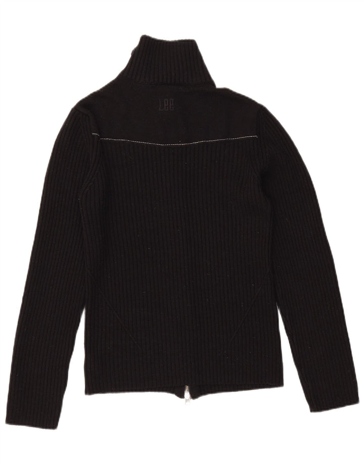 Lee Dame Cardigan Sweater UK 14 Medium Black Merino Wool