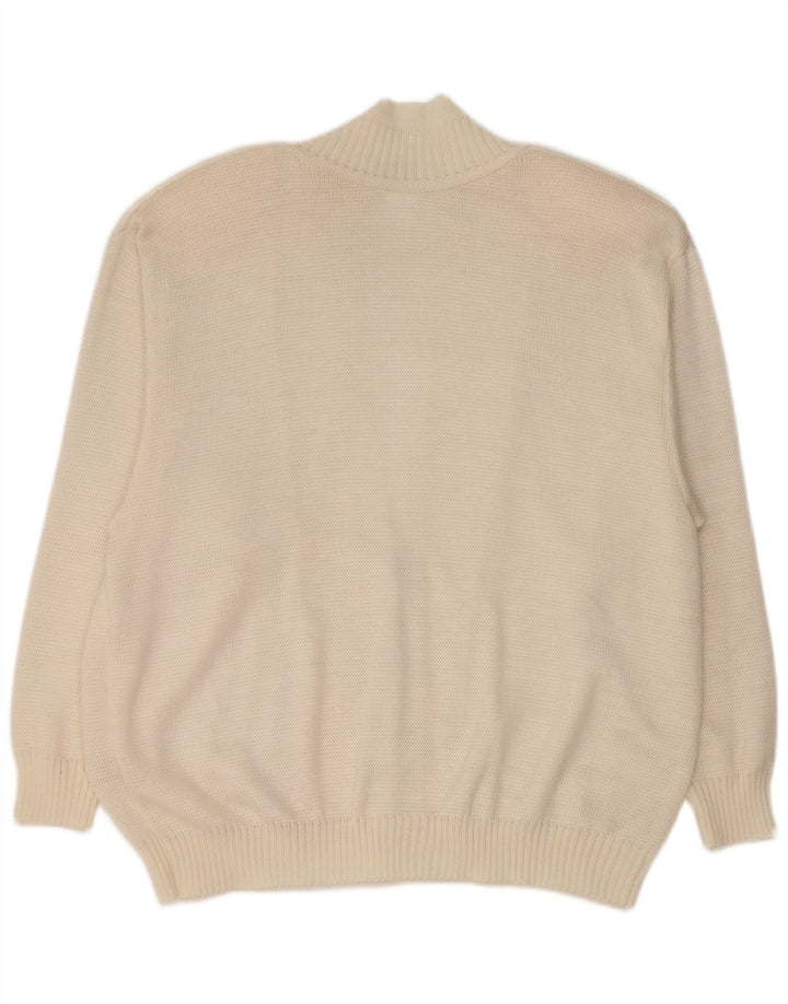 Canda Kvinders Oversized Cardigan Sweater UK 16 Large Off White Akryl