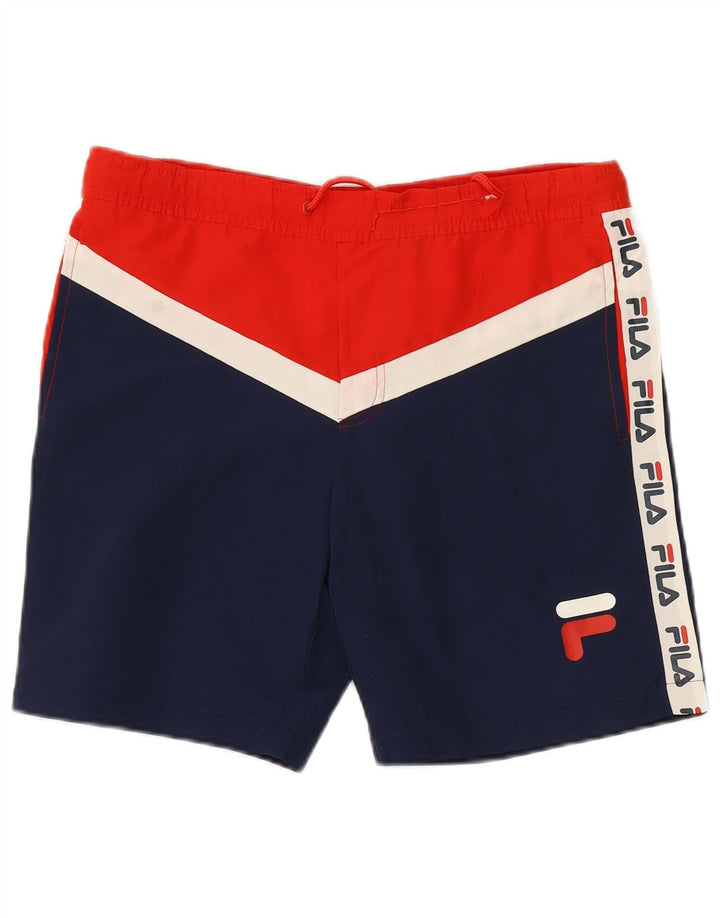 Fila Grafiske badeshorts til mænd Small Blue Colourblock Polyester