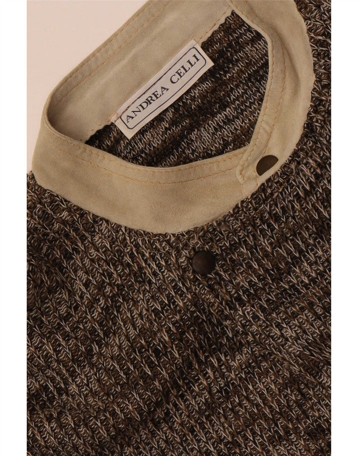 Andrea Celli Herre Cardigan Sweater Lille Brun Flecked