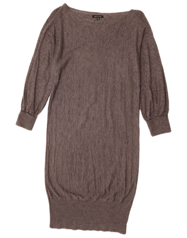 Massimo Dutti Dame Jumper Kjole UK 10 Lille Grå Uld