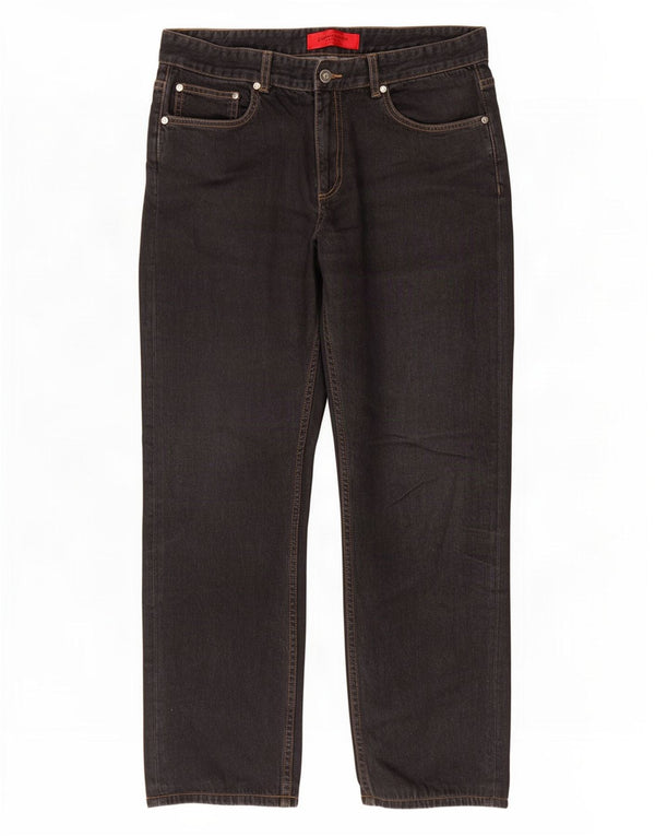 Pierre Cardin Straight Jeans til mænd W36 L32 Sort bomuld