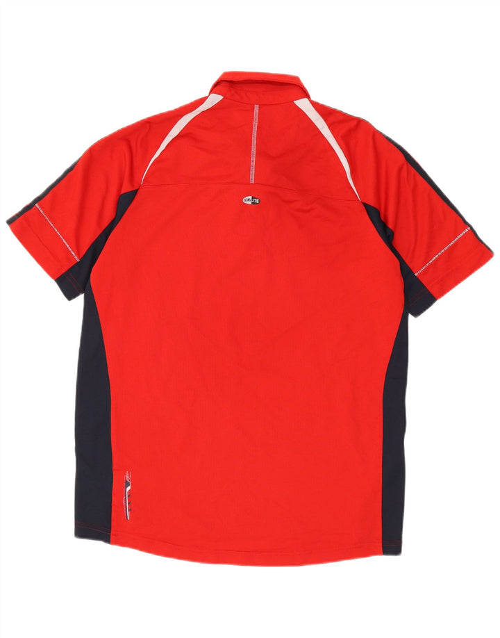 Adidas Herre Clima 365 Polo Shirt Medium Rød Colourblock Polyester