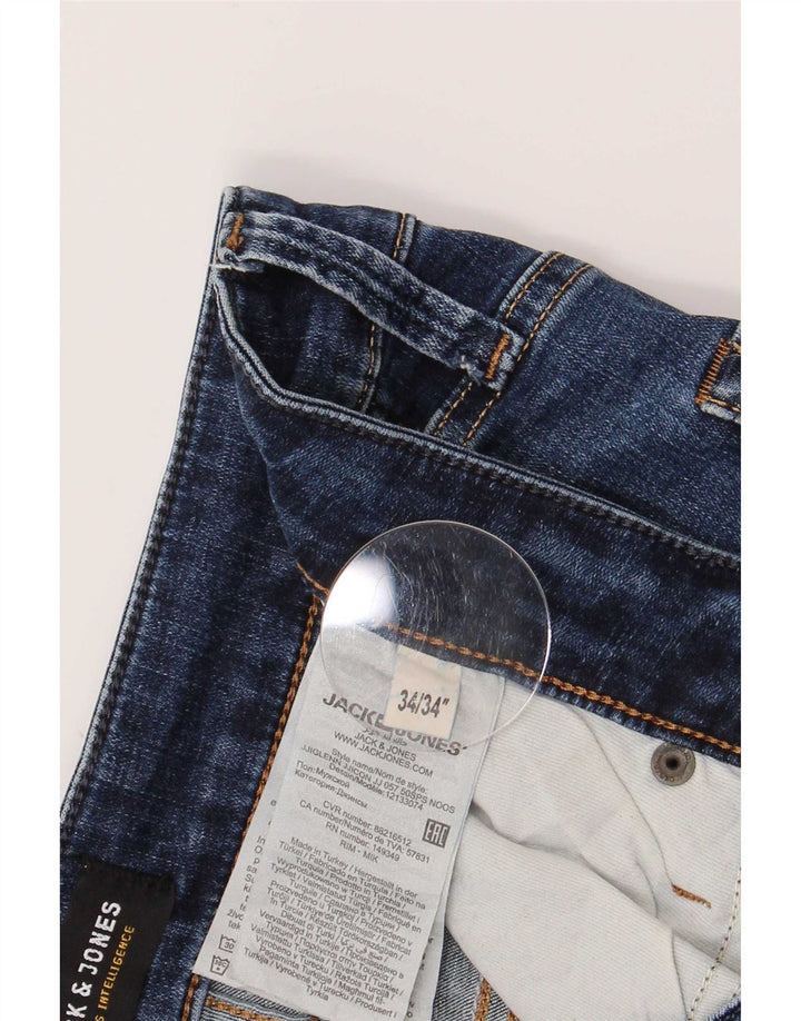Jack & Jones Herre GLENN Slim Jeans W34 L34 Blå Bomuld