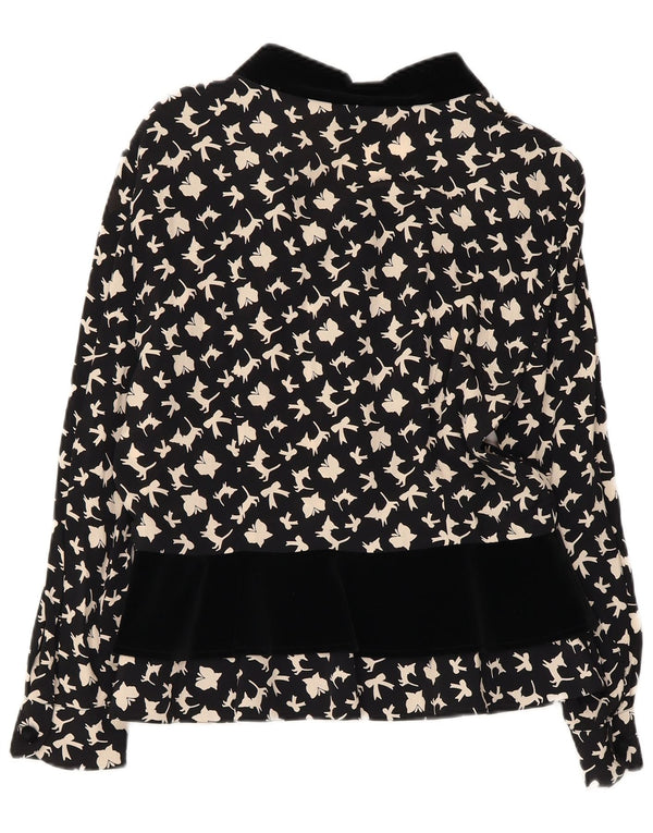 SELENE Womens Abstract Pattern Shirt Blouse UK 18 XL Black Butterfly