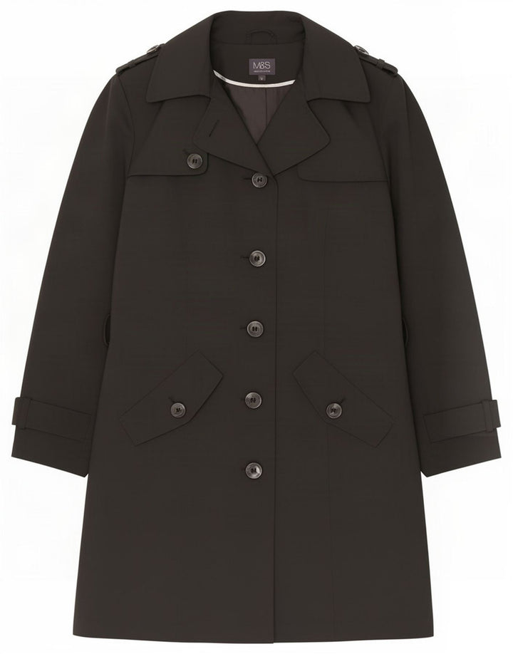 Marks & Spencer Trench Coat til kvinder UK 18 XL Sort Polyester