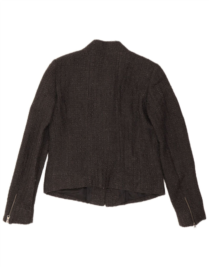 Massimo Dutti Dame Blazer Jakke EU 40 Medium Grå Uld
