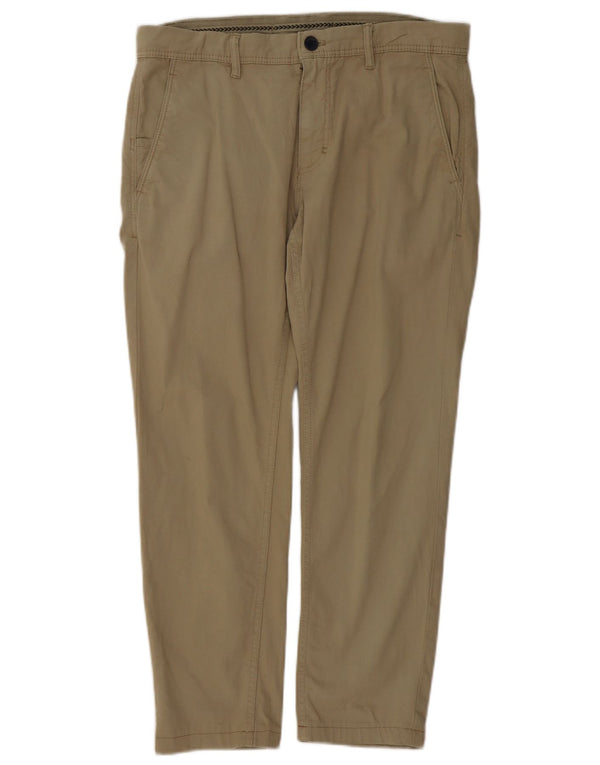 Zara Herre Slim Chino Bukser EU 40 Medium W31 L26 Khaki Bomuld