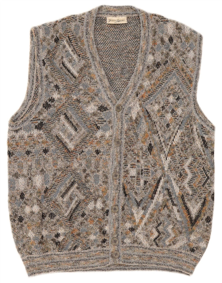 Gianni Sgarbi Herre Cardigan Sweater IT 48 Medium Flerfarvet Geometrisk