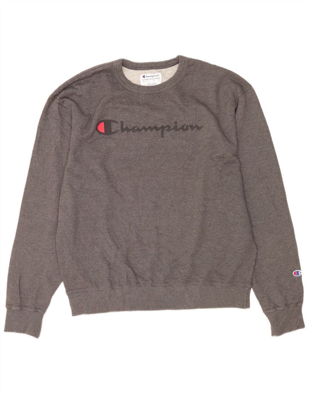 Champion Herre Grafisk Sweatshirt Jumper Stor Grå Bomuld