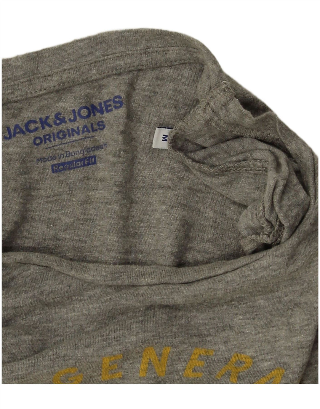 Jack & Jones Herre Regular Fit grafisk T-shirt Top Medium Grey Flecked