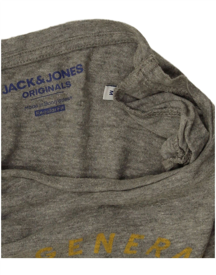 Jack & Jones Herre Regular Fit grafisk T-shirt Top Medium Grey Flecked