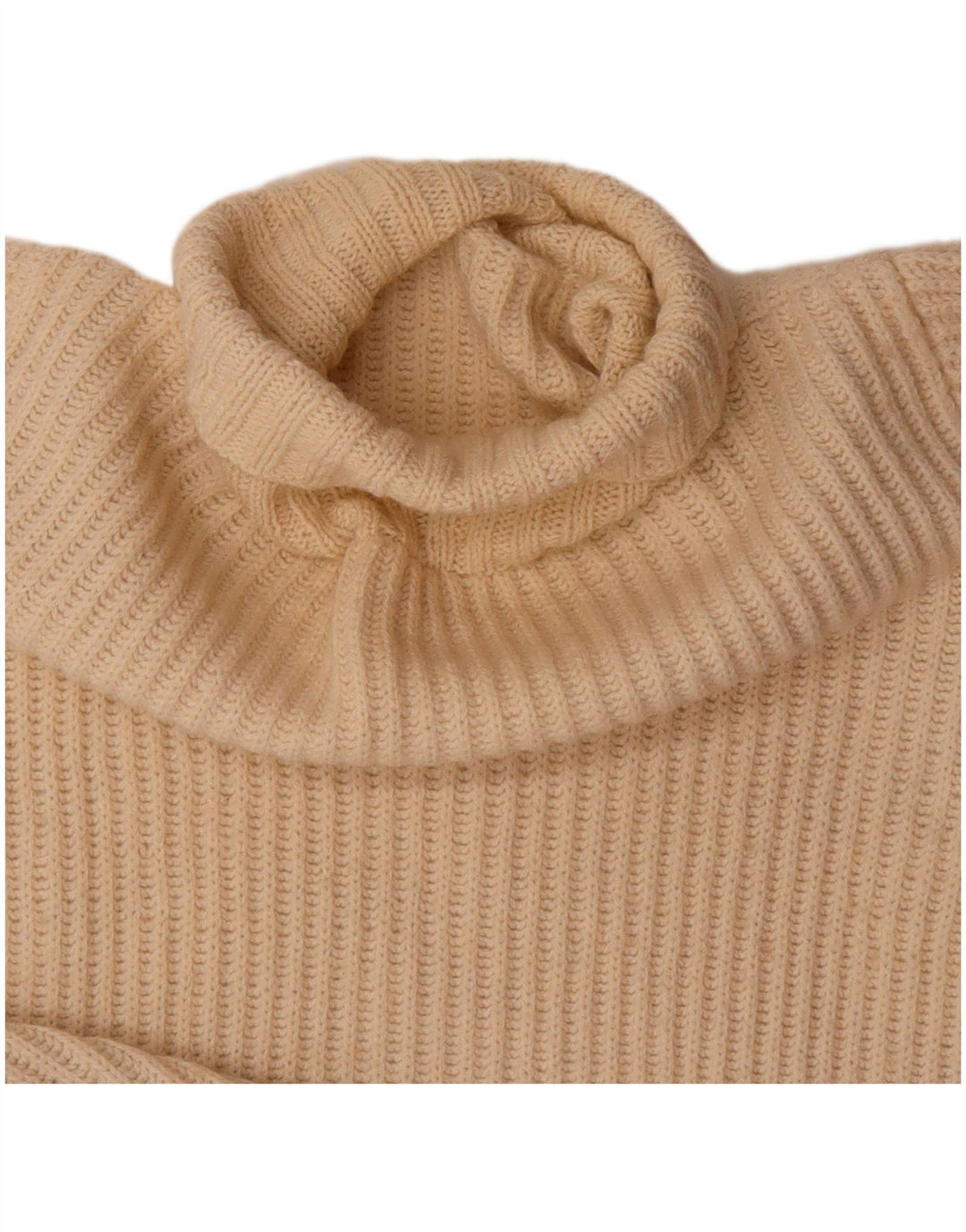 VINTAGE Womens Roll Neck Jumper Sweater UK 16 Large Beige