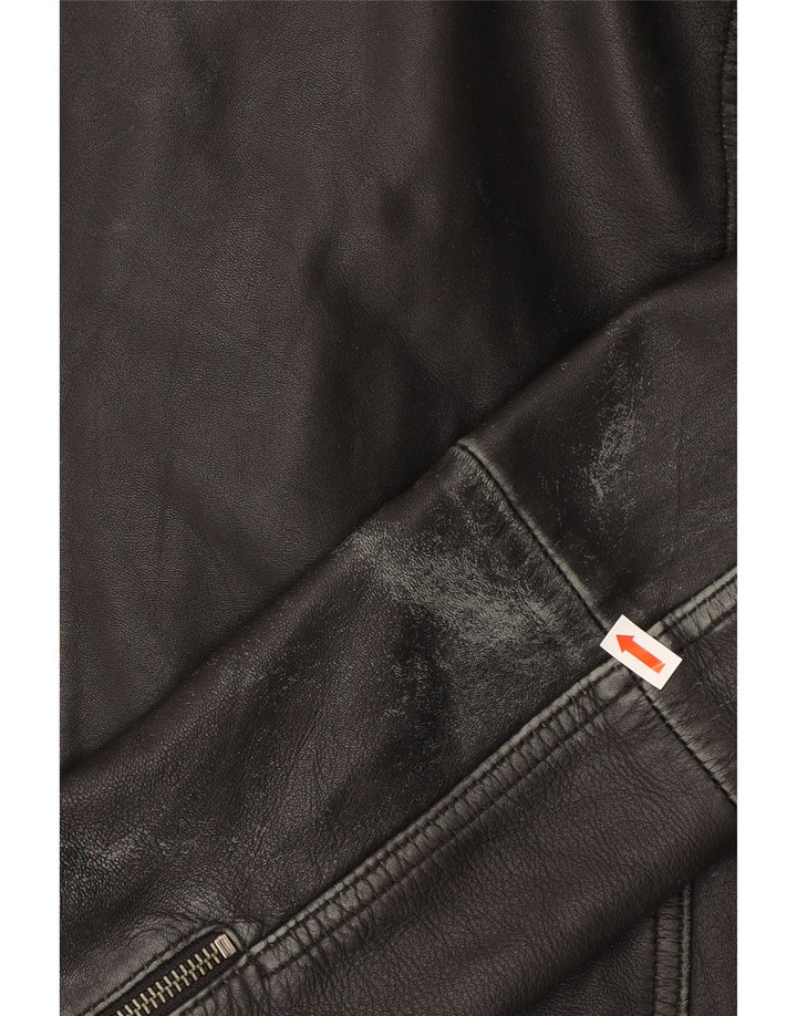 ALL SAINTS Womens Leather Biker Jacket UK 6 XS Black Leather