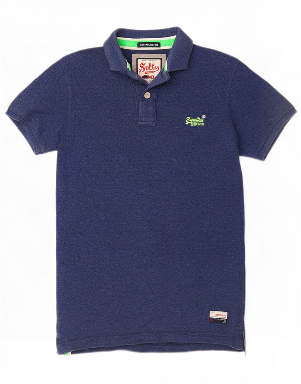 Superdry Herre Den klassiske poloskjorte mellem marineblå bomuld