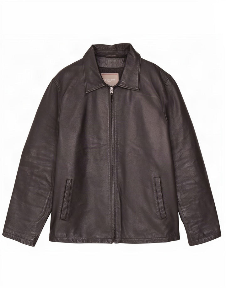 Vintage herre læderjakke IT 48 Medium Sort