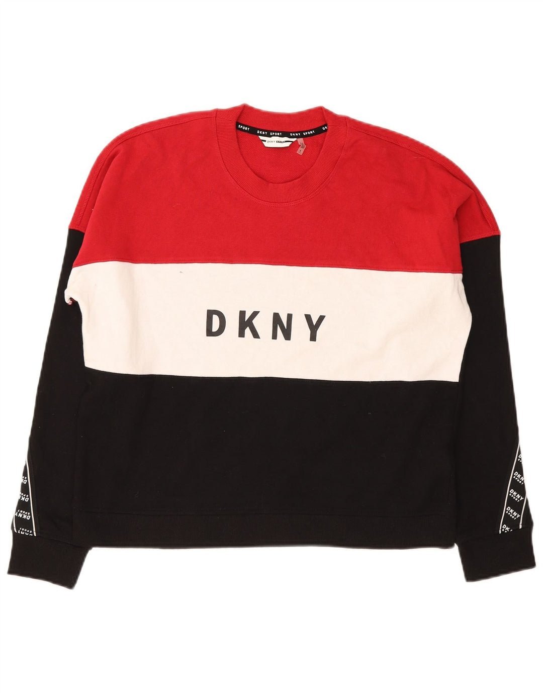 Dkny Womens Grafisk Sweatshirt Jumper UK 10 Small Multicolor Colourblock