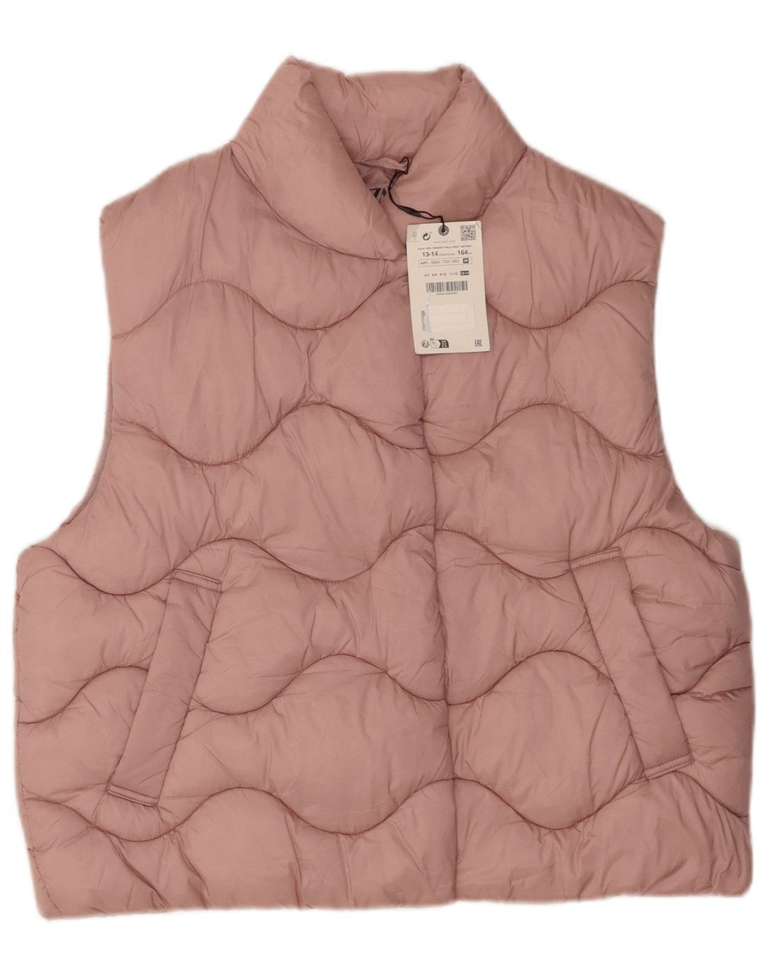 Zara Girls Polstret Gilet 13-14 år Pink Polyamid