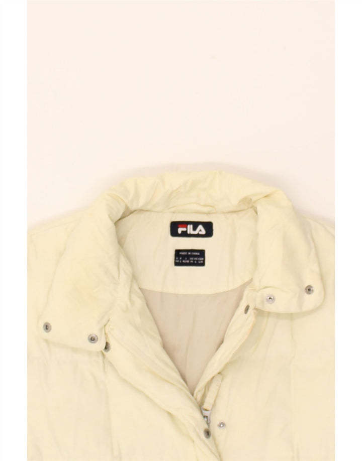 FILA Womens Padded Jacket UK 14 Large Off White Cotton Vintage Fila and Second-Hand Fila from Messina Hembry 