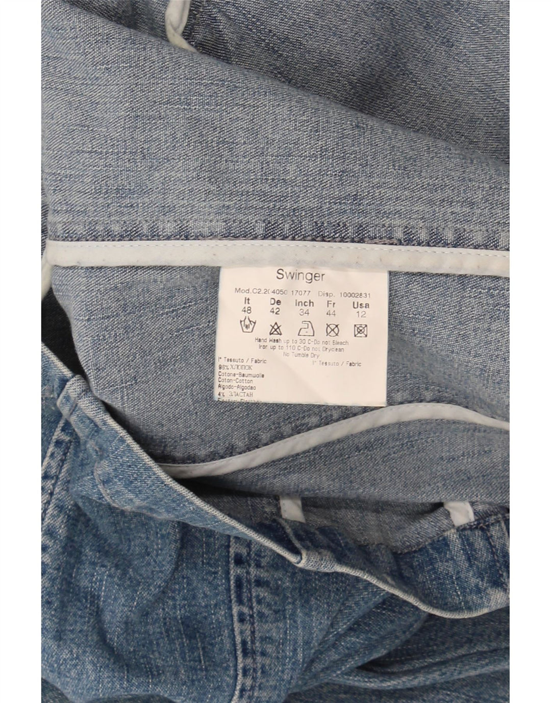 ROCCOBAROCCO Womens Denim Jacket US 12 Large Blue Cotton Vintage Roccobarocco and Second-Hand Roccobarocco from Messina Hembry 