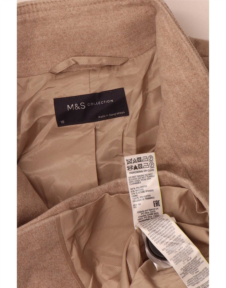 Marks & Spencer Dameoverfrakke UK 10 Small Beige Polyester